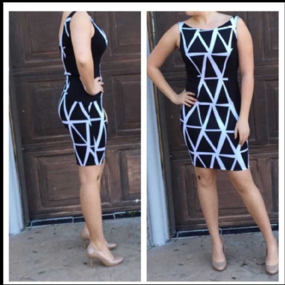Mod Print Bodycon Dress - NWT